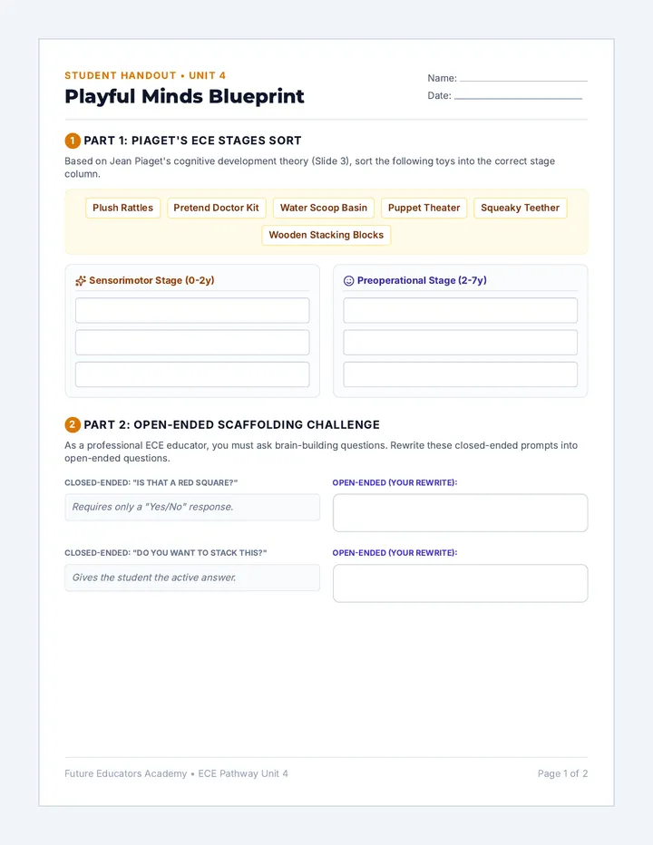 Playful Minds Worksheet