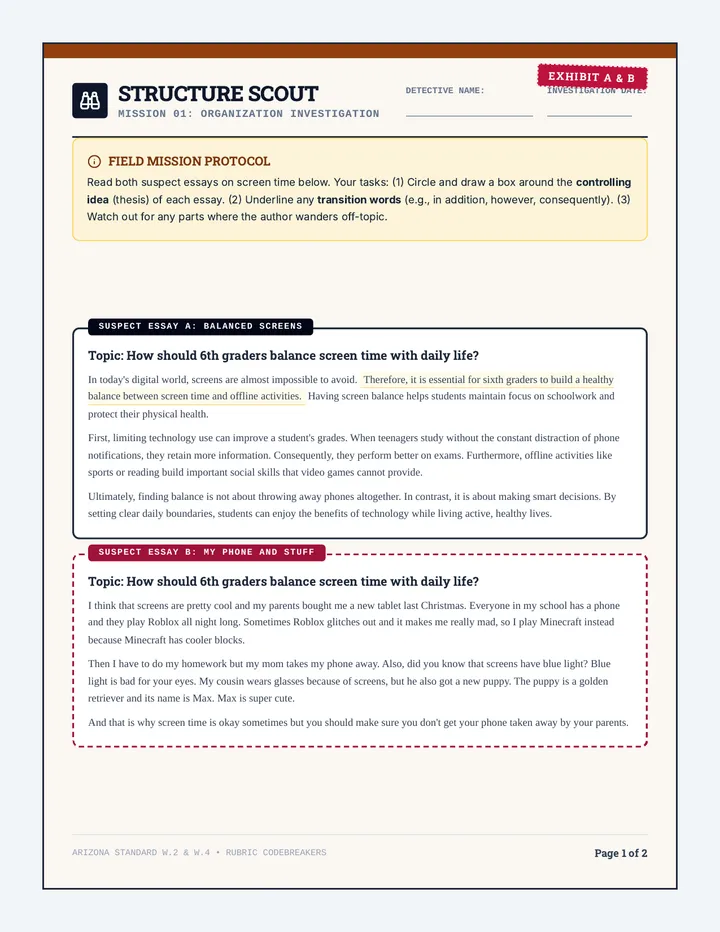 Structure Scout Worksheet