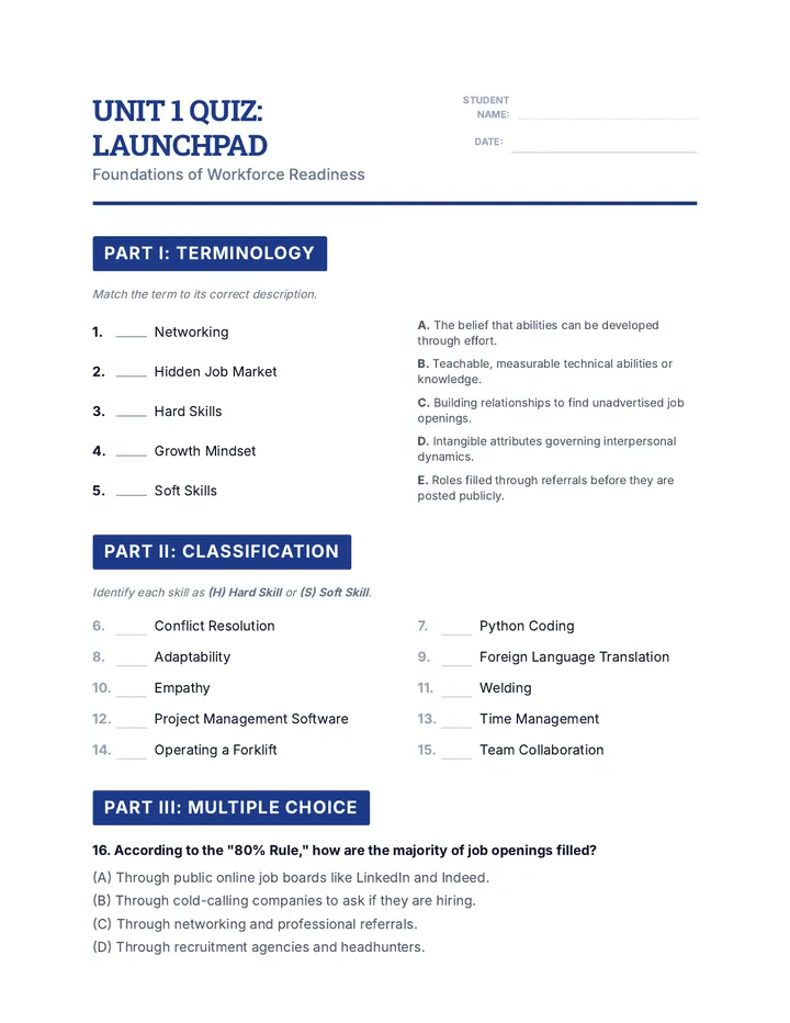 Career Launchpad Quiz