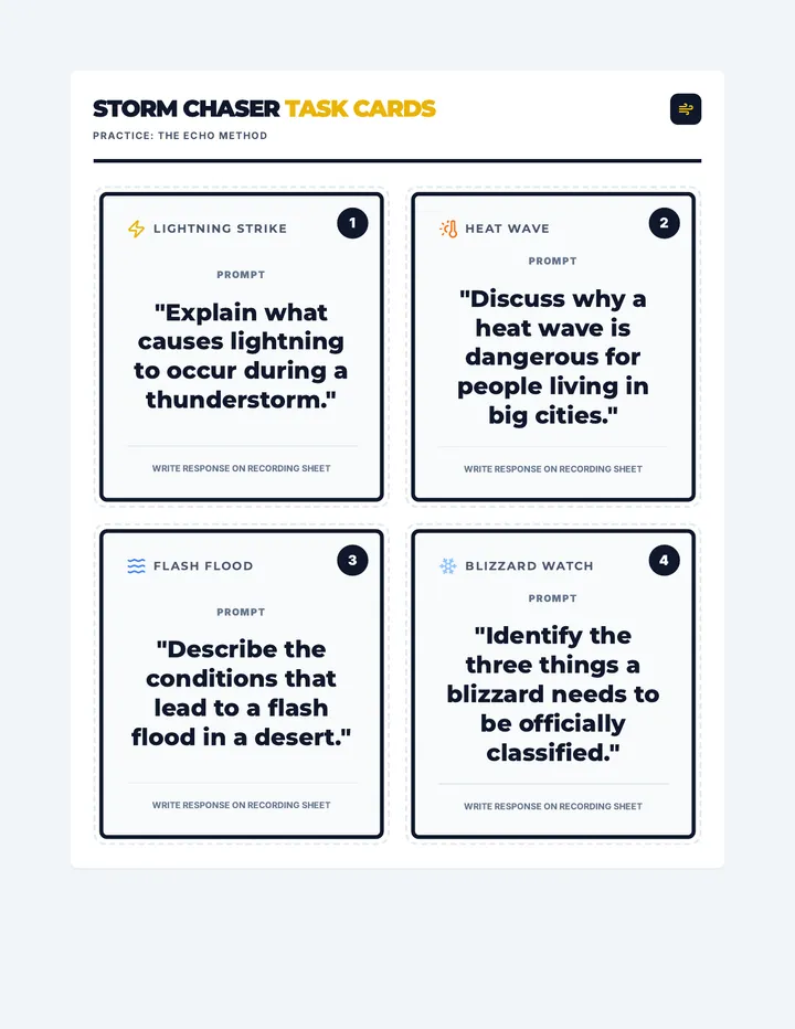 Storm Chaser Task Cards