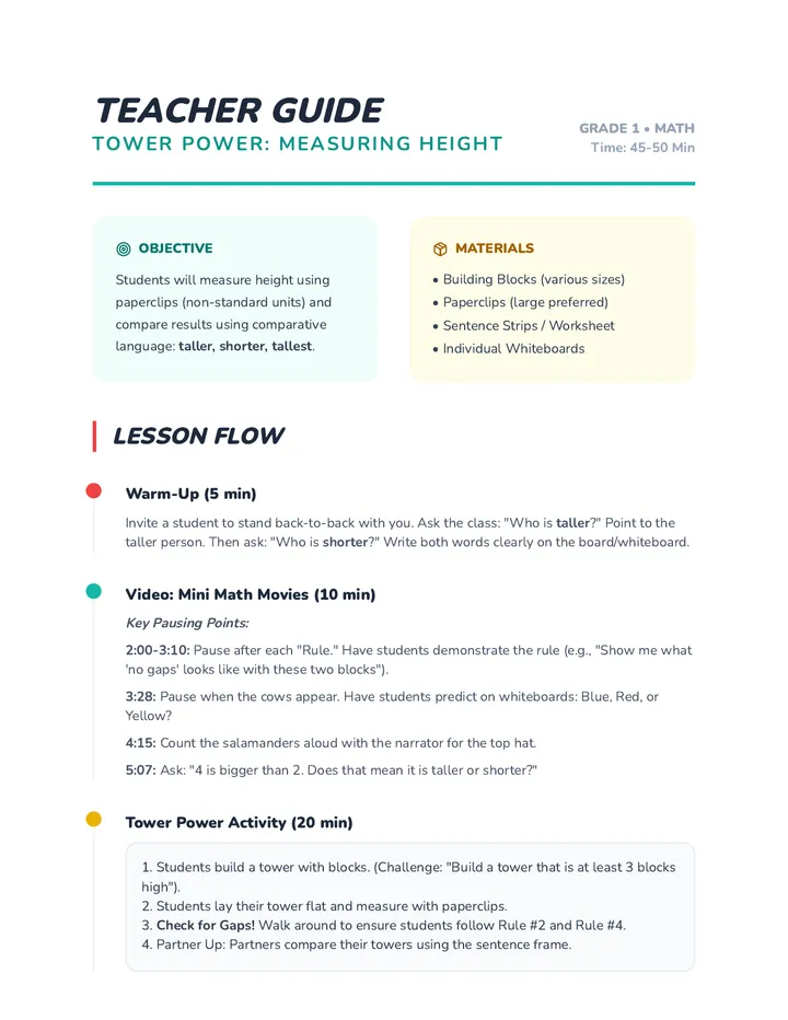 Tower Power Teacher Guide