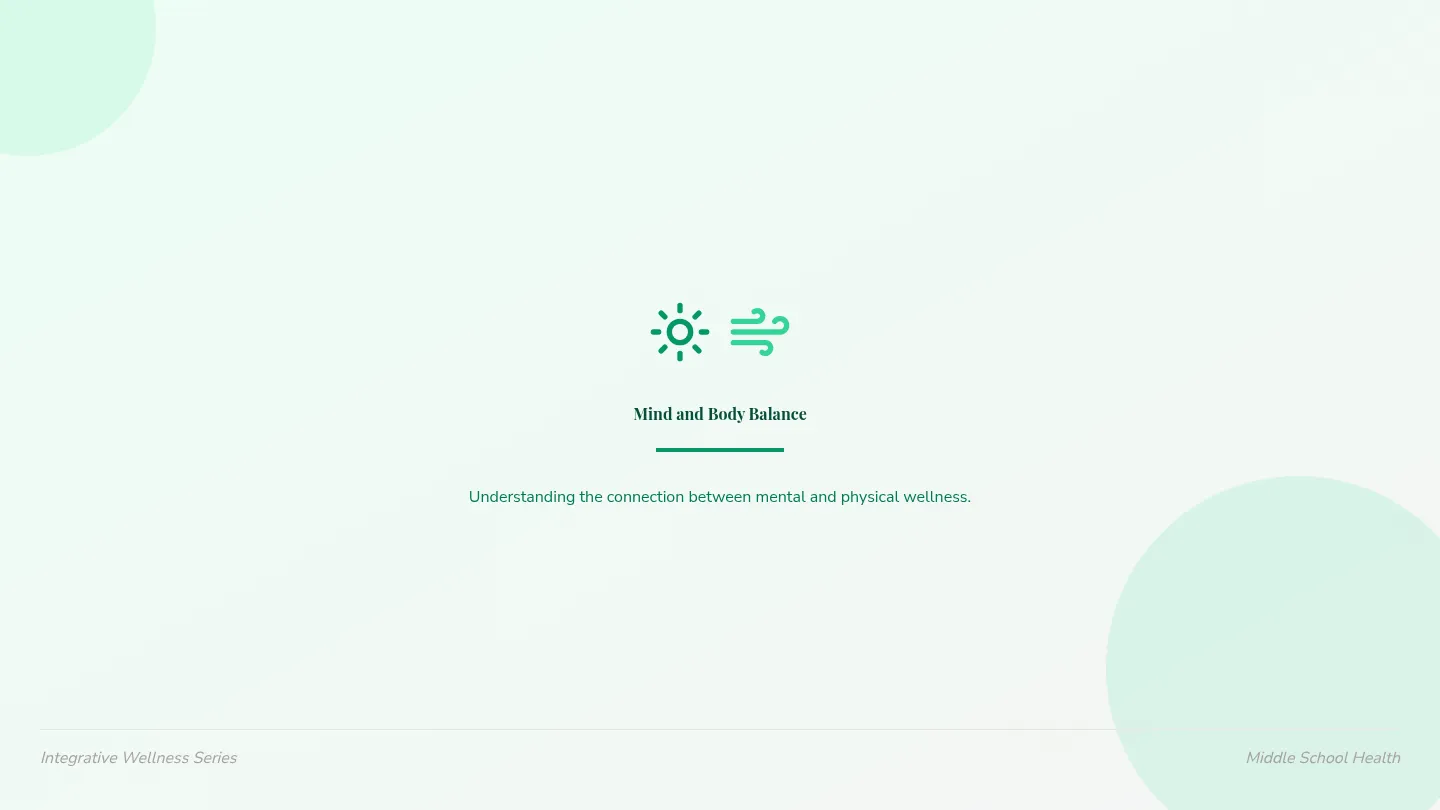 Mind and Body Balance Slide Deck