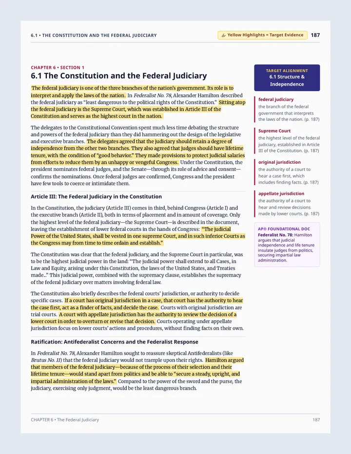 Judicial Targets Reading Guide