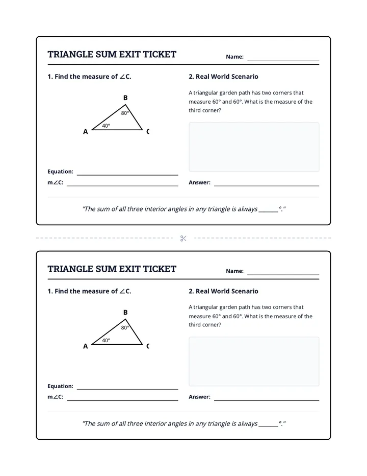 Triangle Sum Exit Ticket