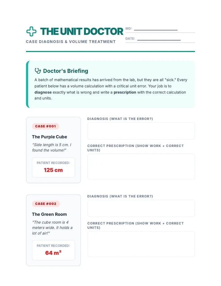 Unit Doctor Worksheet
