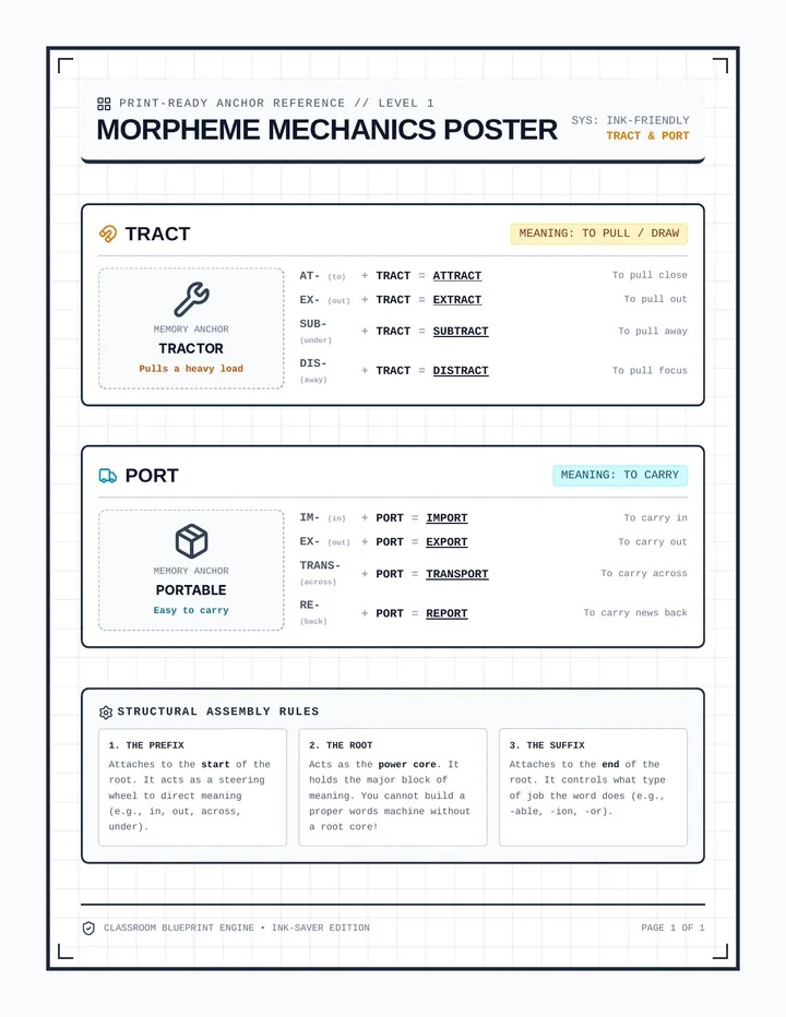 Tract and Port Anchor Chart