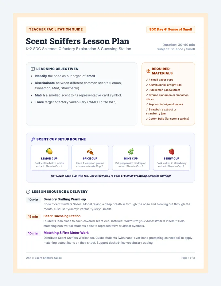 Scent Sniffers Teacher Guide