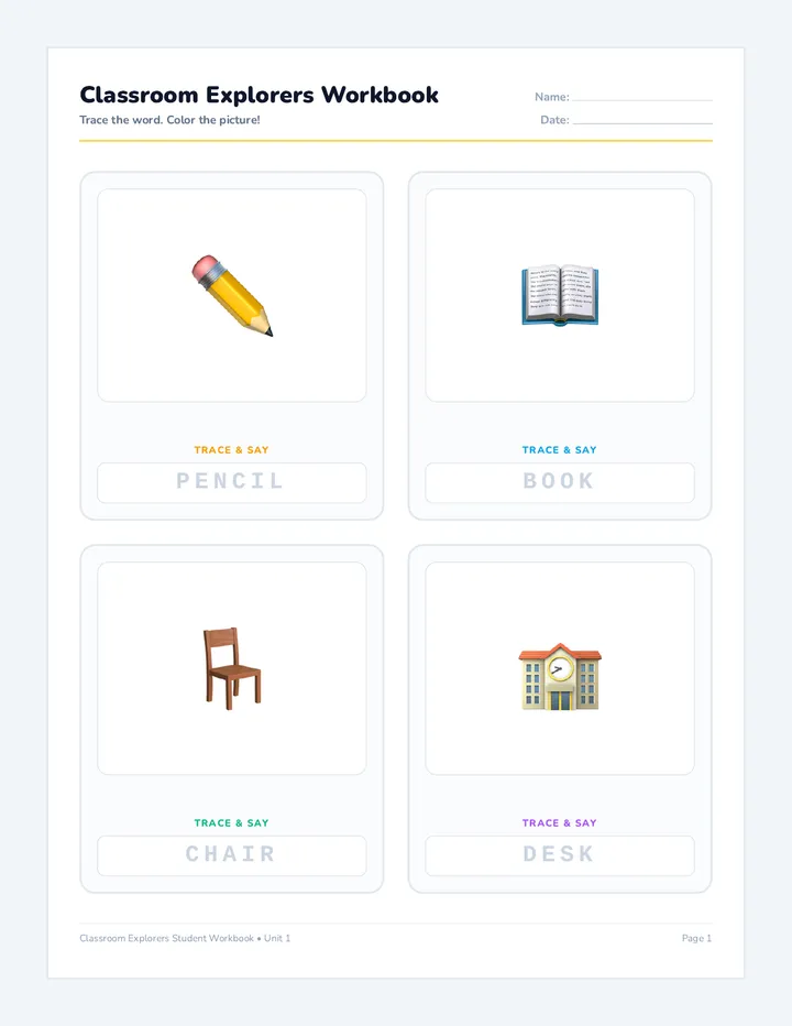 Classroom Explorers Student Workbook