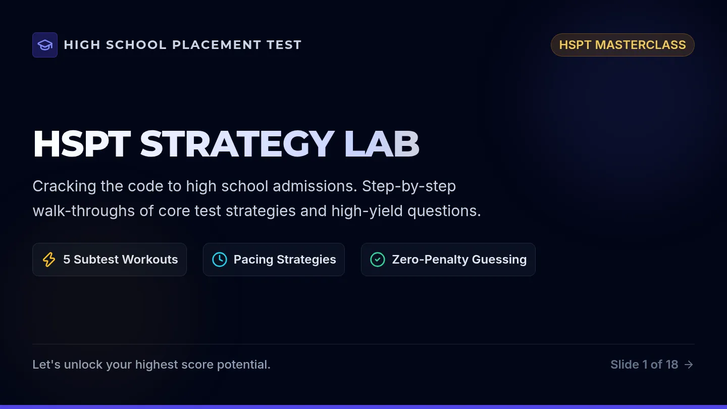 HSPT Strategy Slides