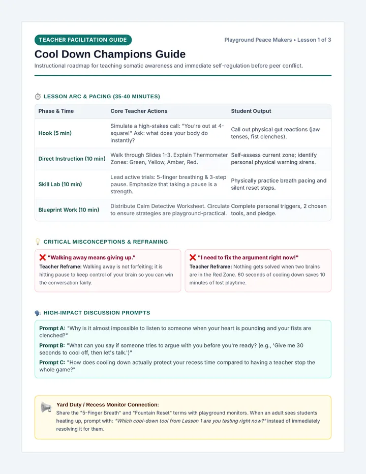 Cool Down Teacher Guide