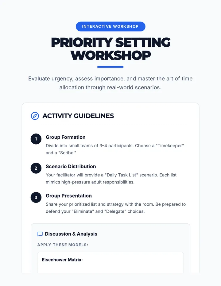 Priority Setting Workshop Activity
