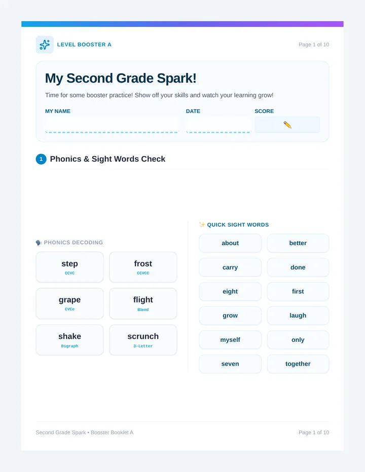 Spark Practice Booklet A