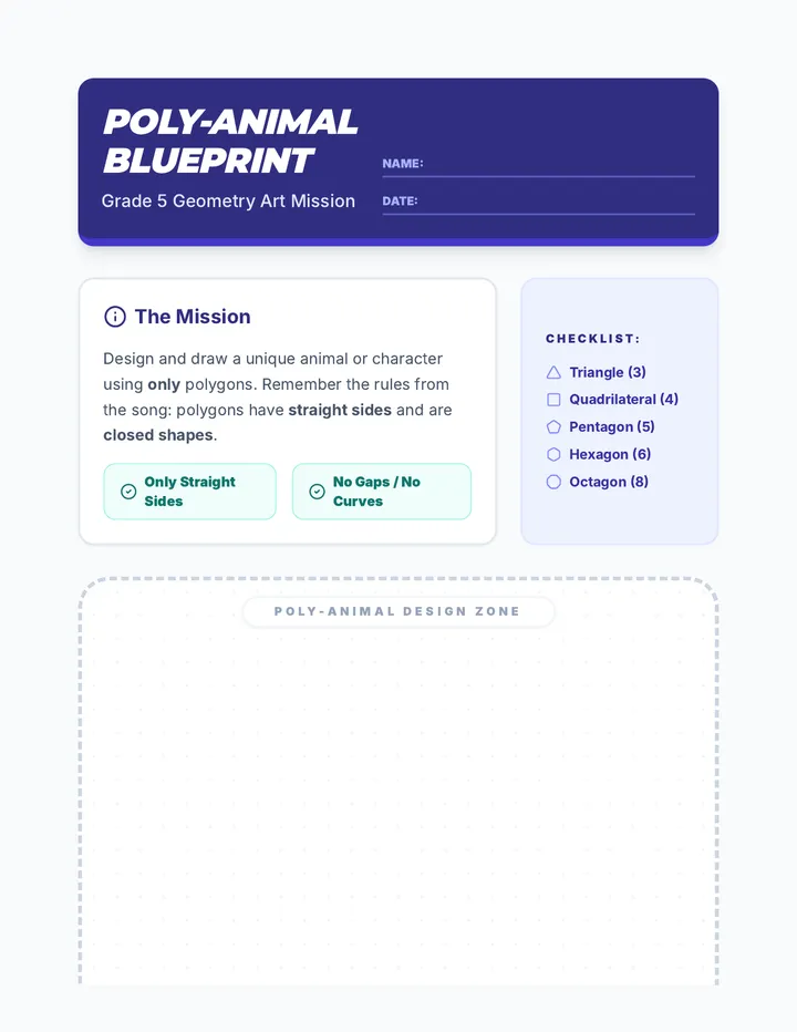 Poly Animal Worksheet