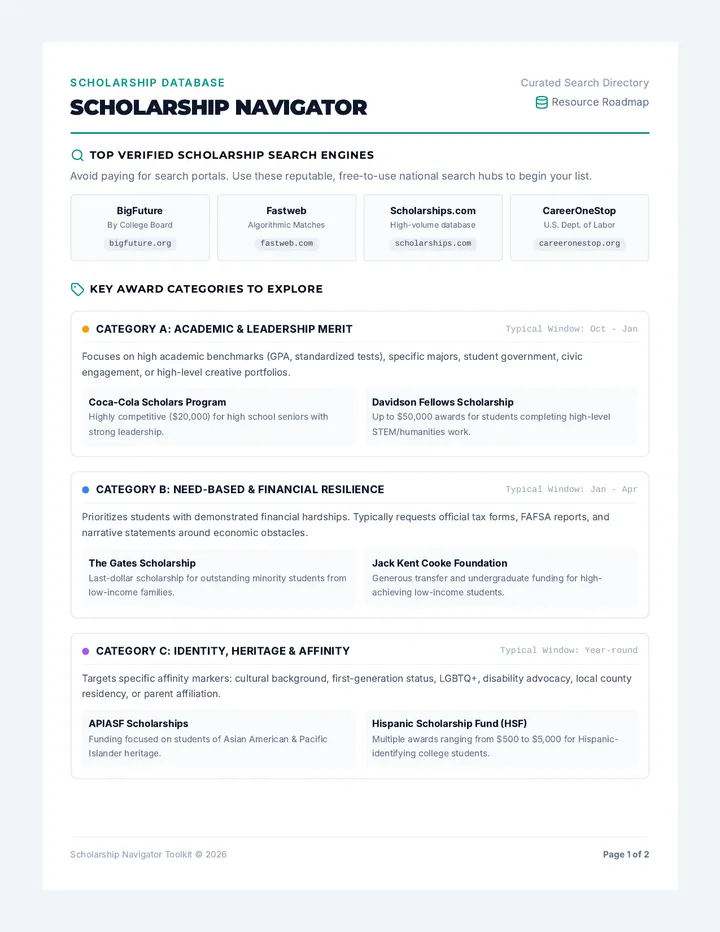 Scholarship Directory Tracker