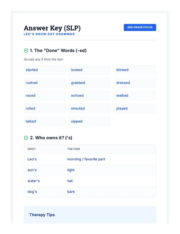 Grammar Detective Answer Key
