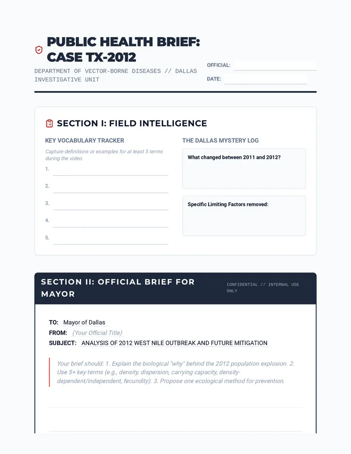 Outbreak Brief Worksheet