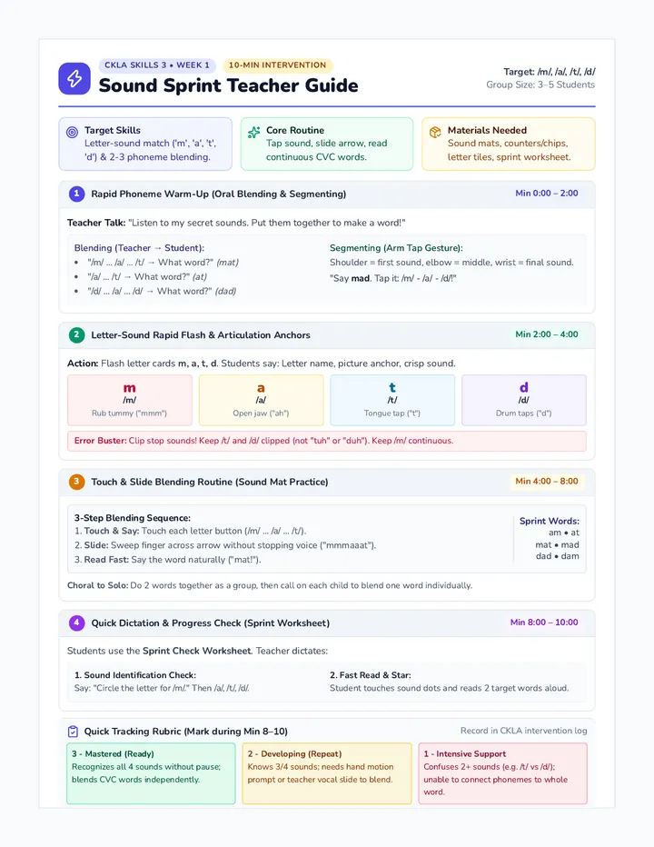 Sound Sprint Teacher Guide