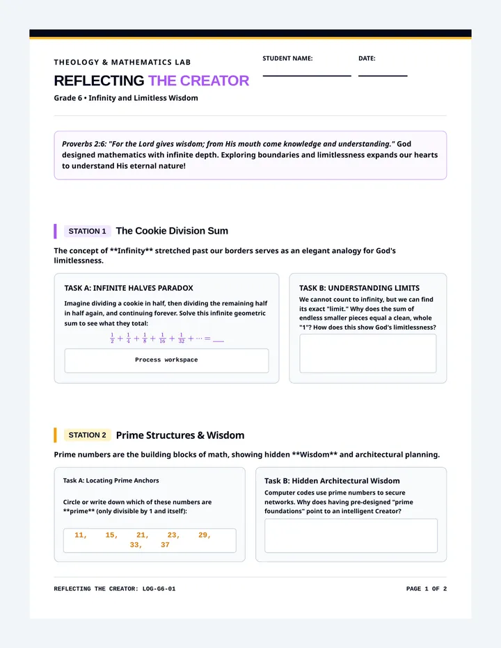 Reflecting Creator Worksheet G6