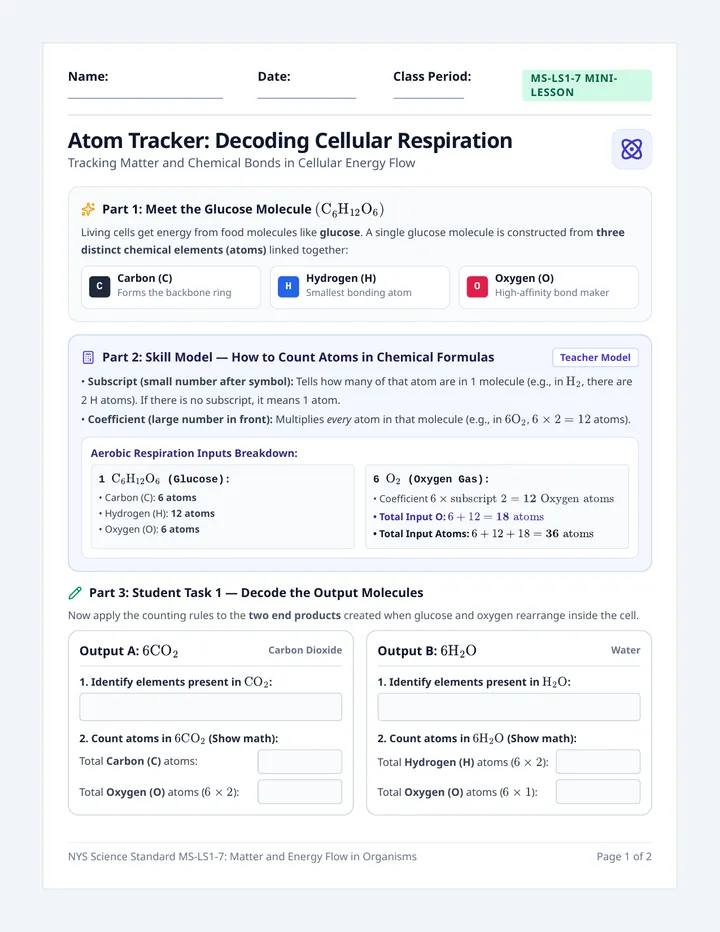Atom Tracker Worksheet
