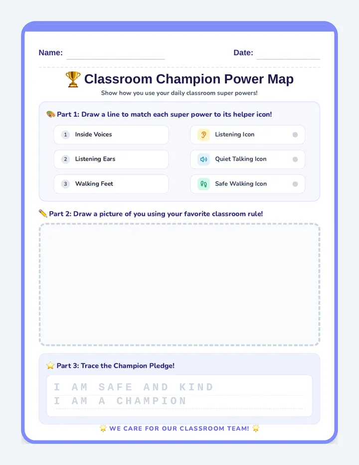 Champion Rules Activity Sheet