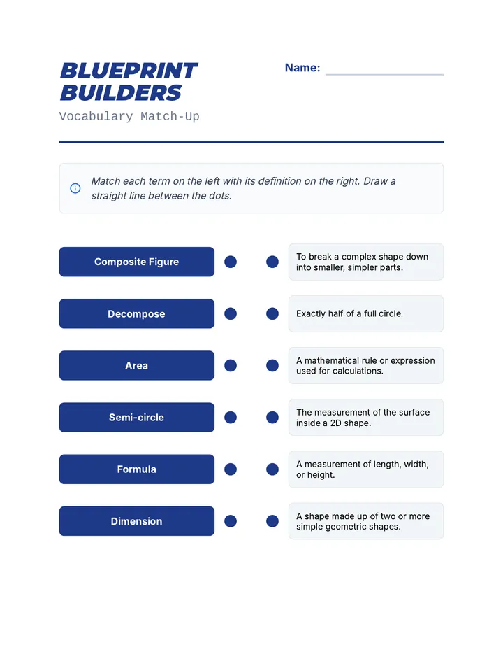 Blueprint Builders Vocabulary Matchup