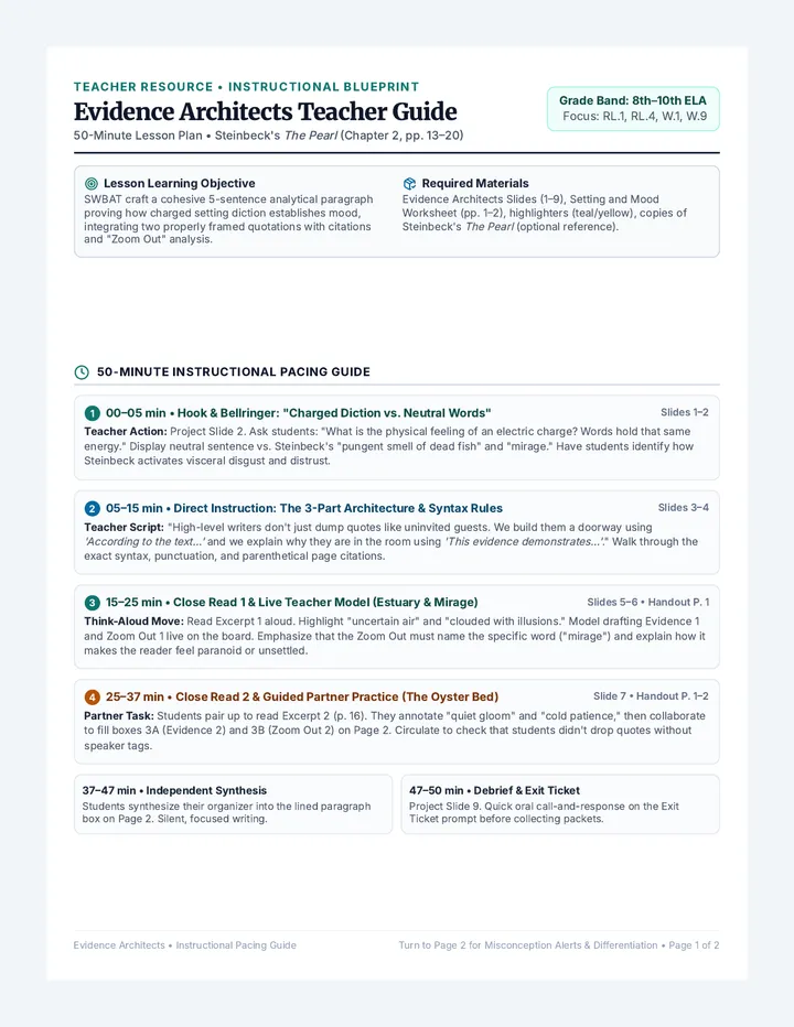 Evidence Architects Teacher Guide