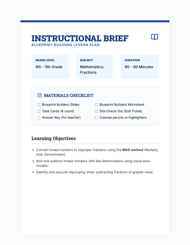 Blueprint Builders Teacher Guide