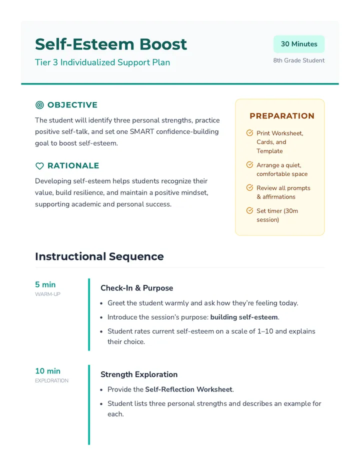 Self-Esteem Boost Plan