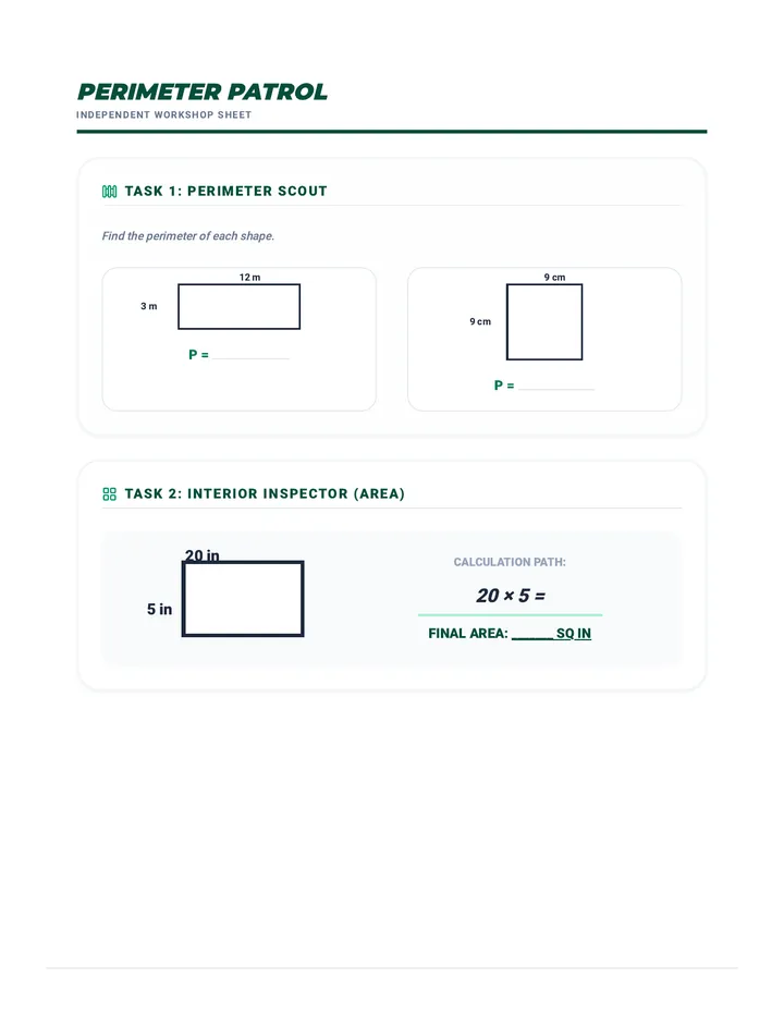 Perimeter Patrol Worksheet