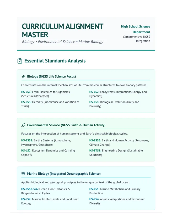 Curriculum Alignment Master Document