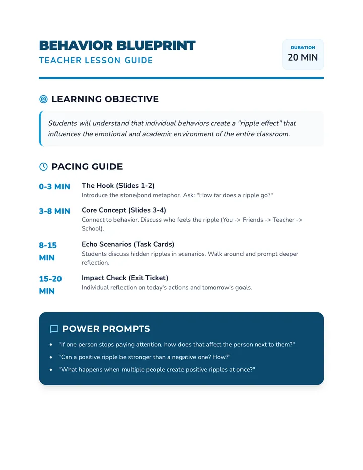 Behavior Blueprint Teacher Guide