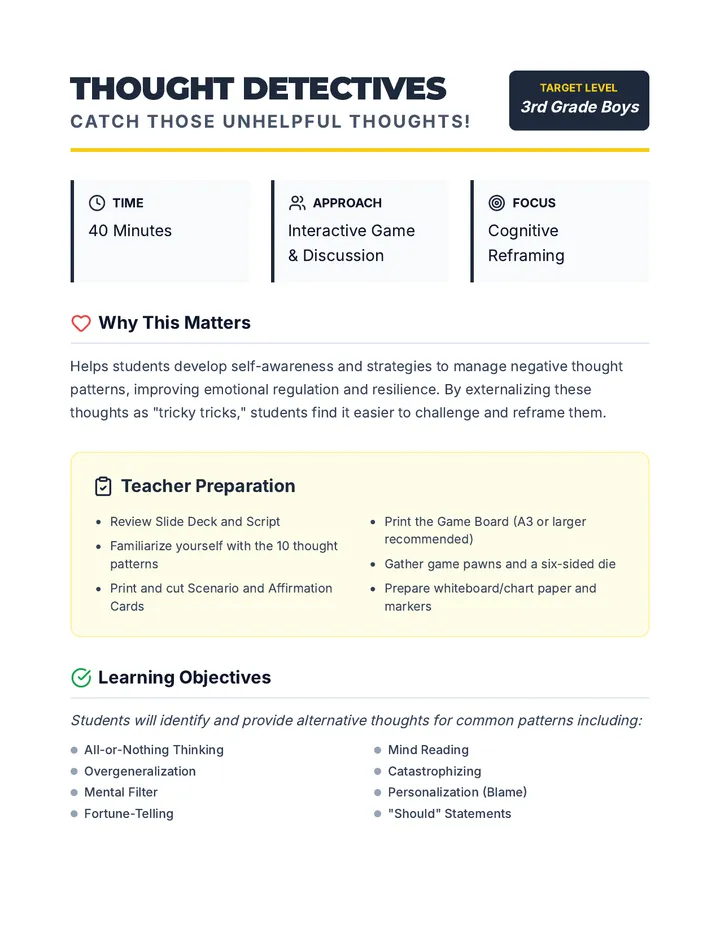 Thought Detectives Lesson Plan