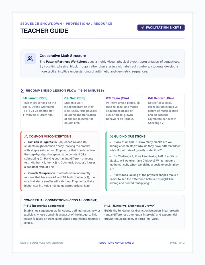 Pattern Partners Teacher Guide
