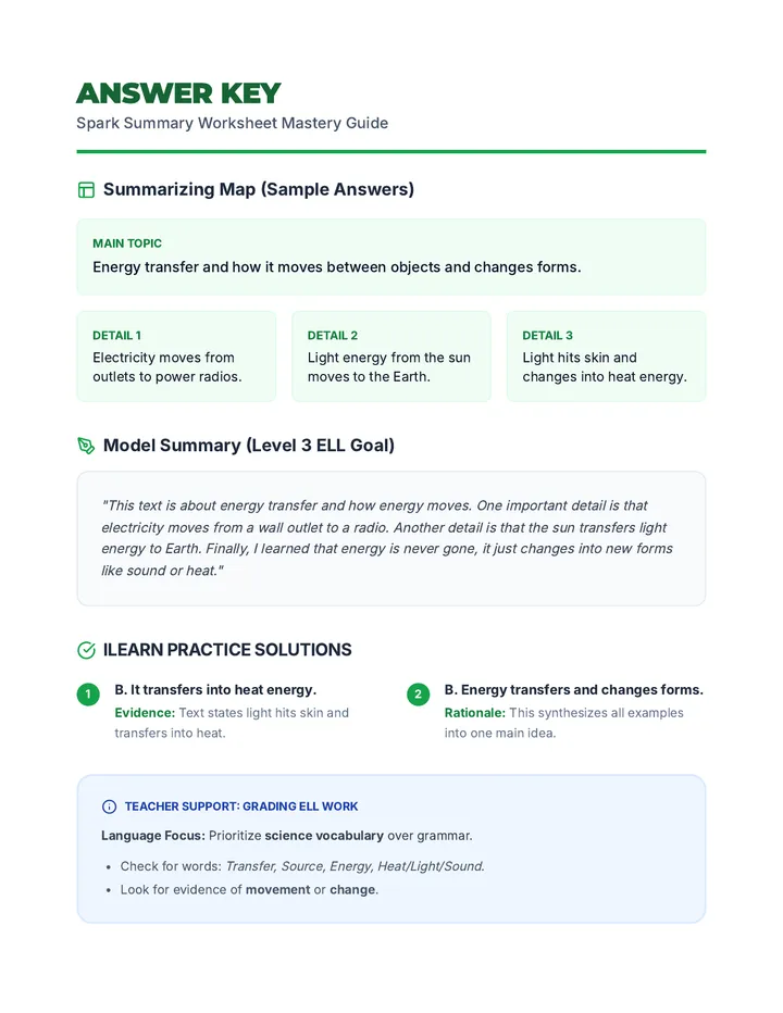 Summary Mastery Key