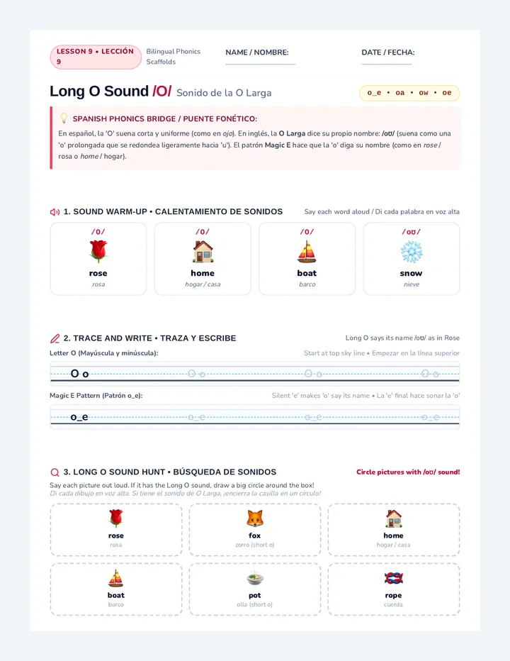 Long O Worksheet