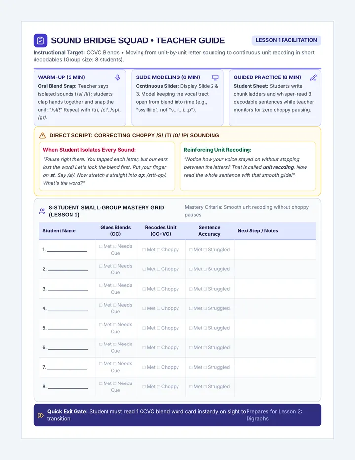 Blend Bridge Teacher Guide