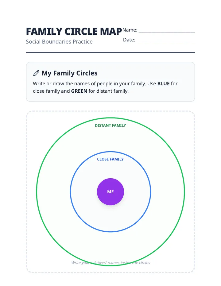Family Circle Worksheet