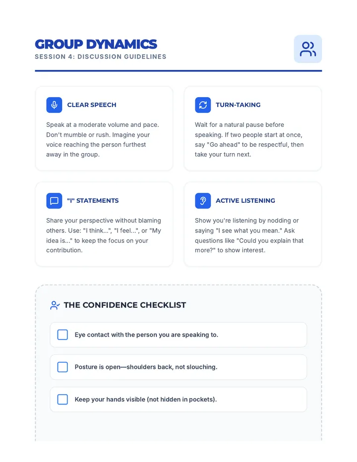 Group Discussion Guidelines Handout