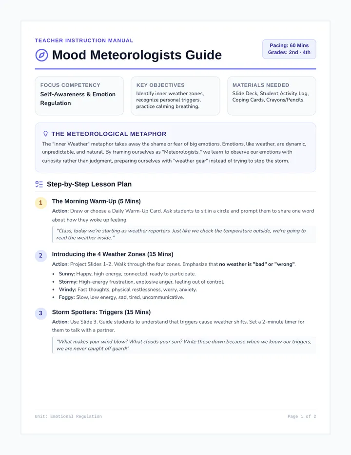 Mood Meteorologists Lesson Plan