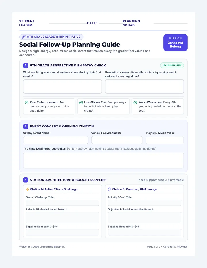 Welcome Squad Planning Guide