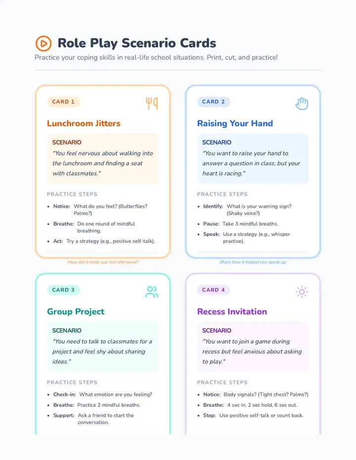 Role Play Scenario Cards