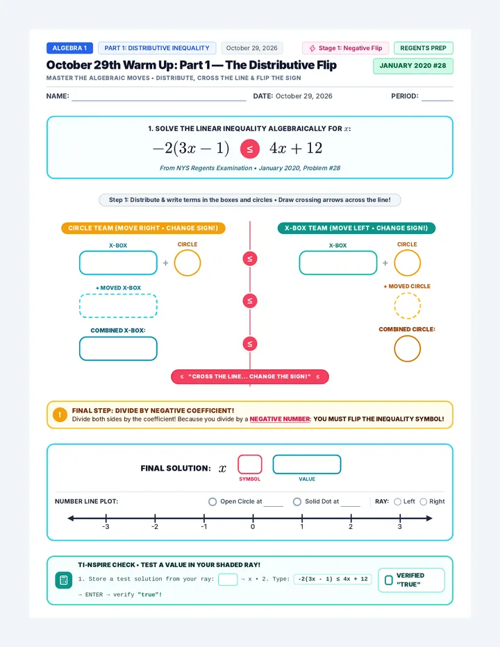 Inequality Showdown Warmup Handout