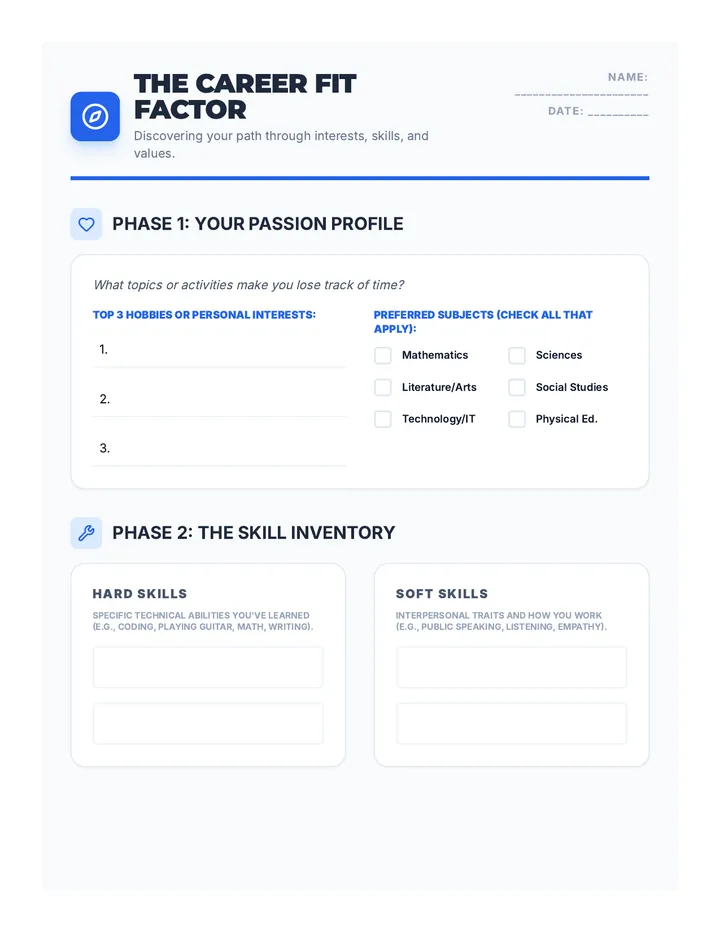 Career Fit Worksheet