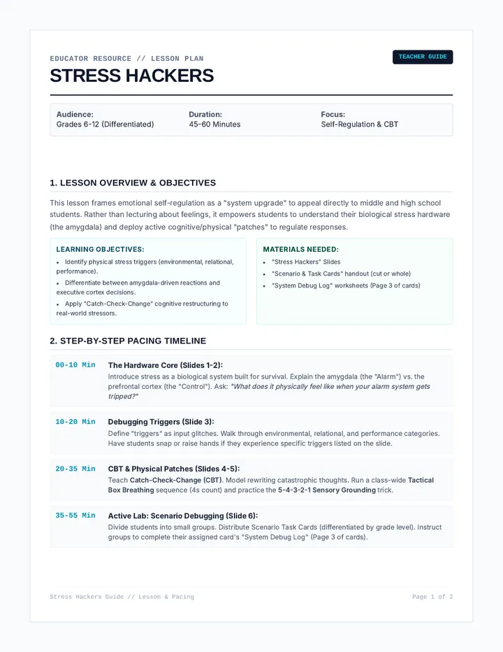 Stress Hackers Teacher Guide
