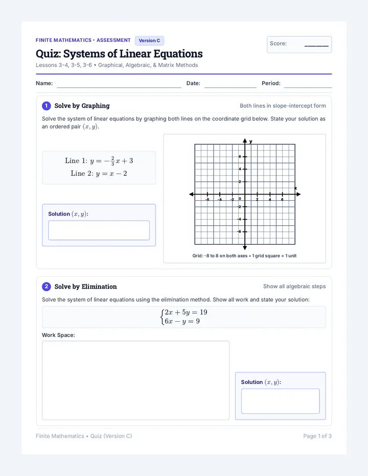 Systems Mastery Quiz Form C