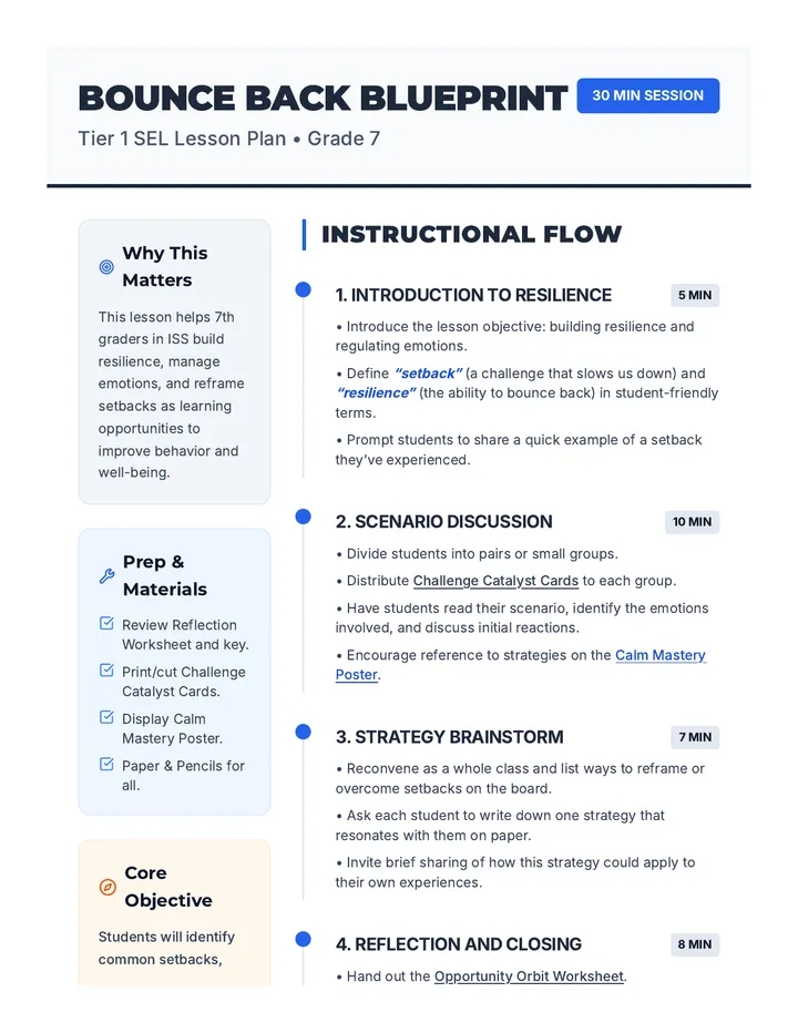 Bounce Back Blueprint Lesson Plan