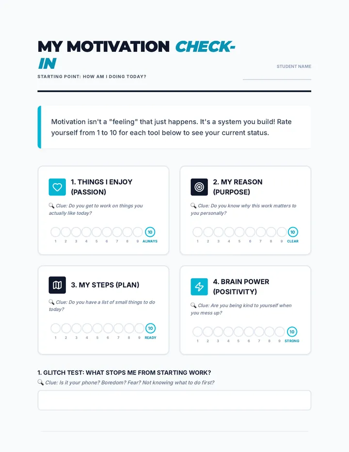 Mastery Self-Check Worksheet