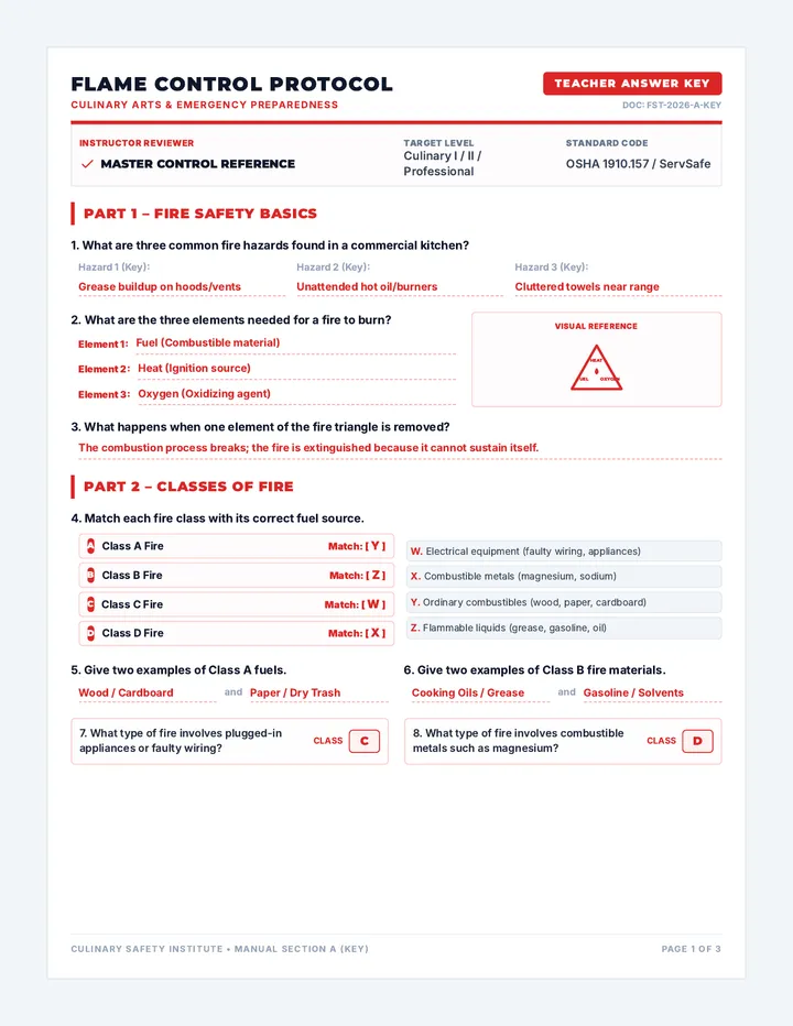 Flame Control Protocol Answer Key
