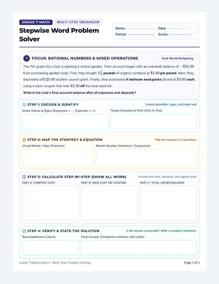 Stepwise Solver Worksheet