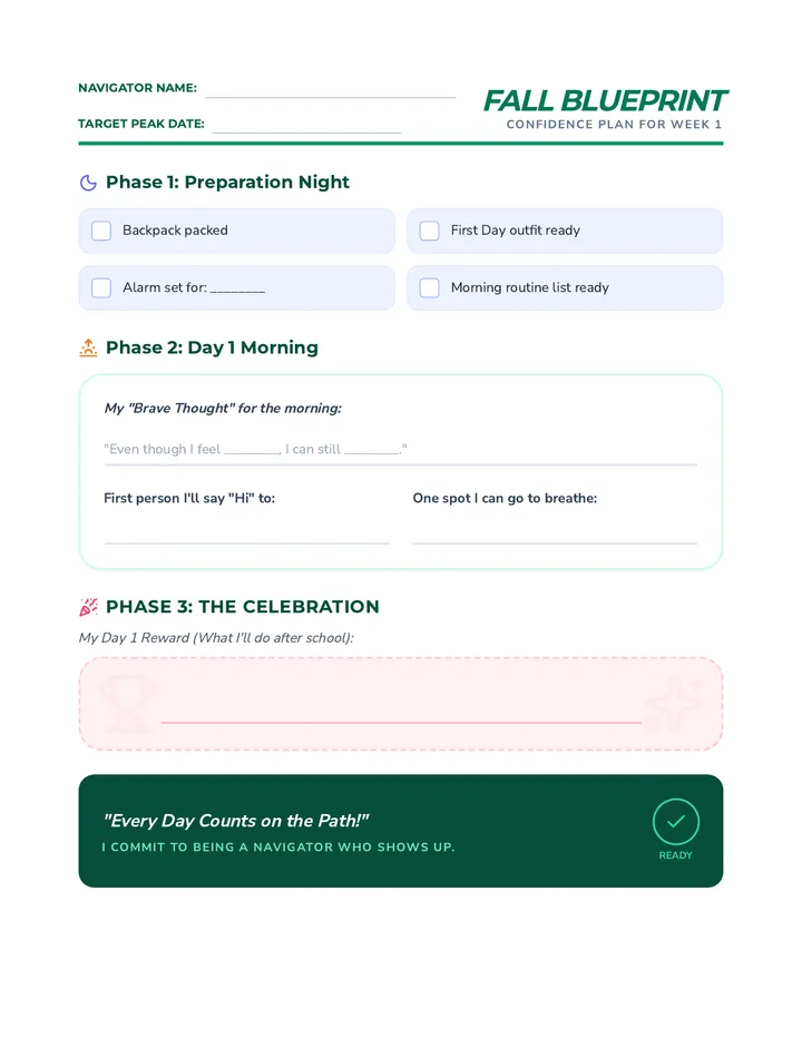 Fall Blueprint Worksheet